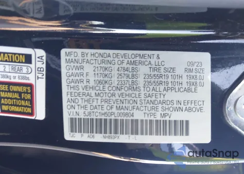 2023 Acura Rdx Technology Package z USA, uszkodzony, nr VIN 5J8TC1H50PL009804